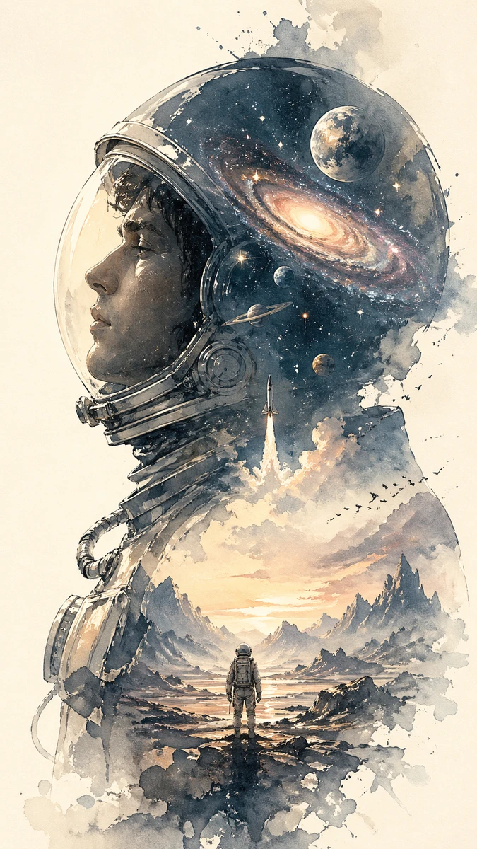 Watercolor Double Exposure