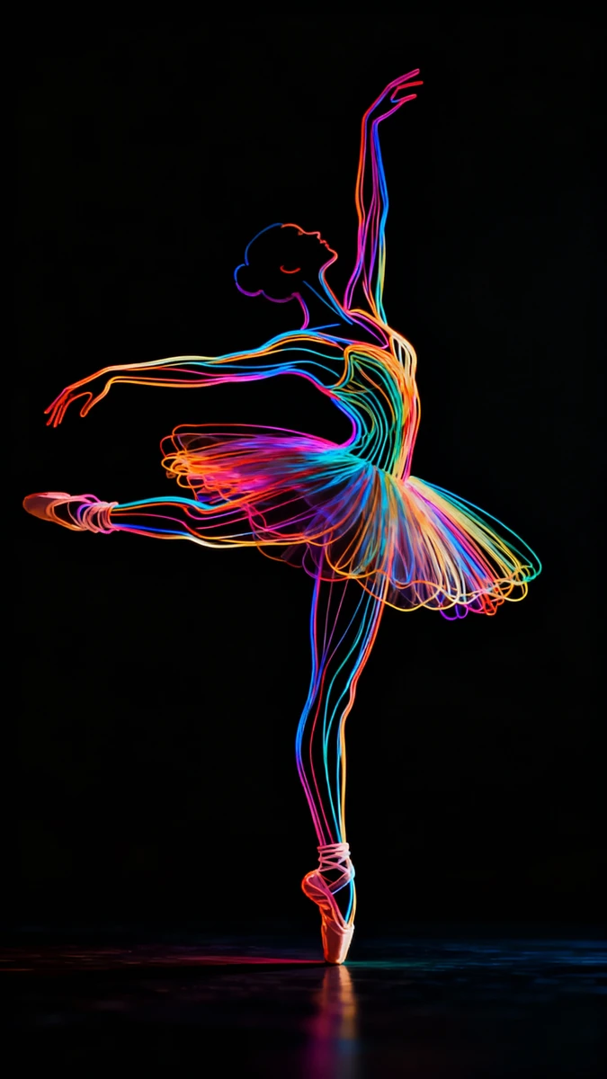 Glowing Ballerina Silhouette