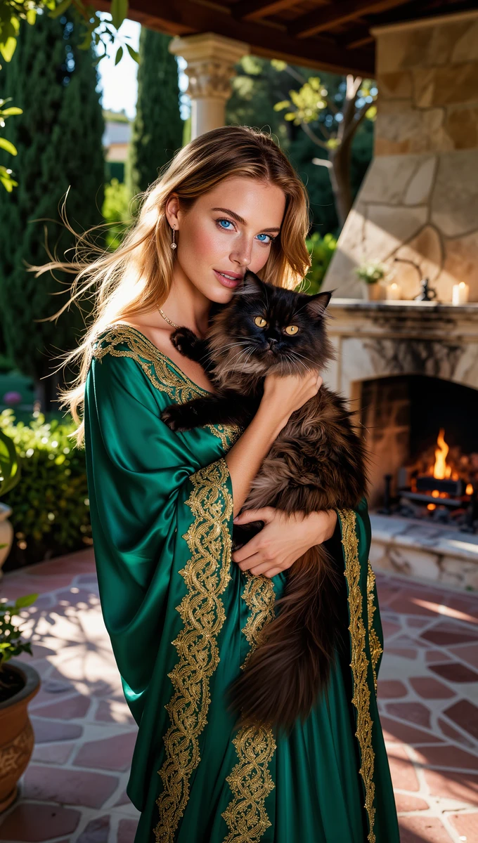 Woman With Persian Cat