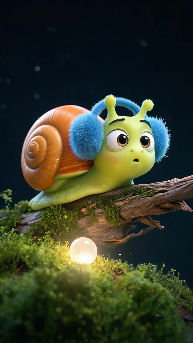 Curious Cartoon Snail