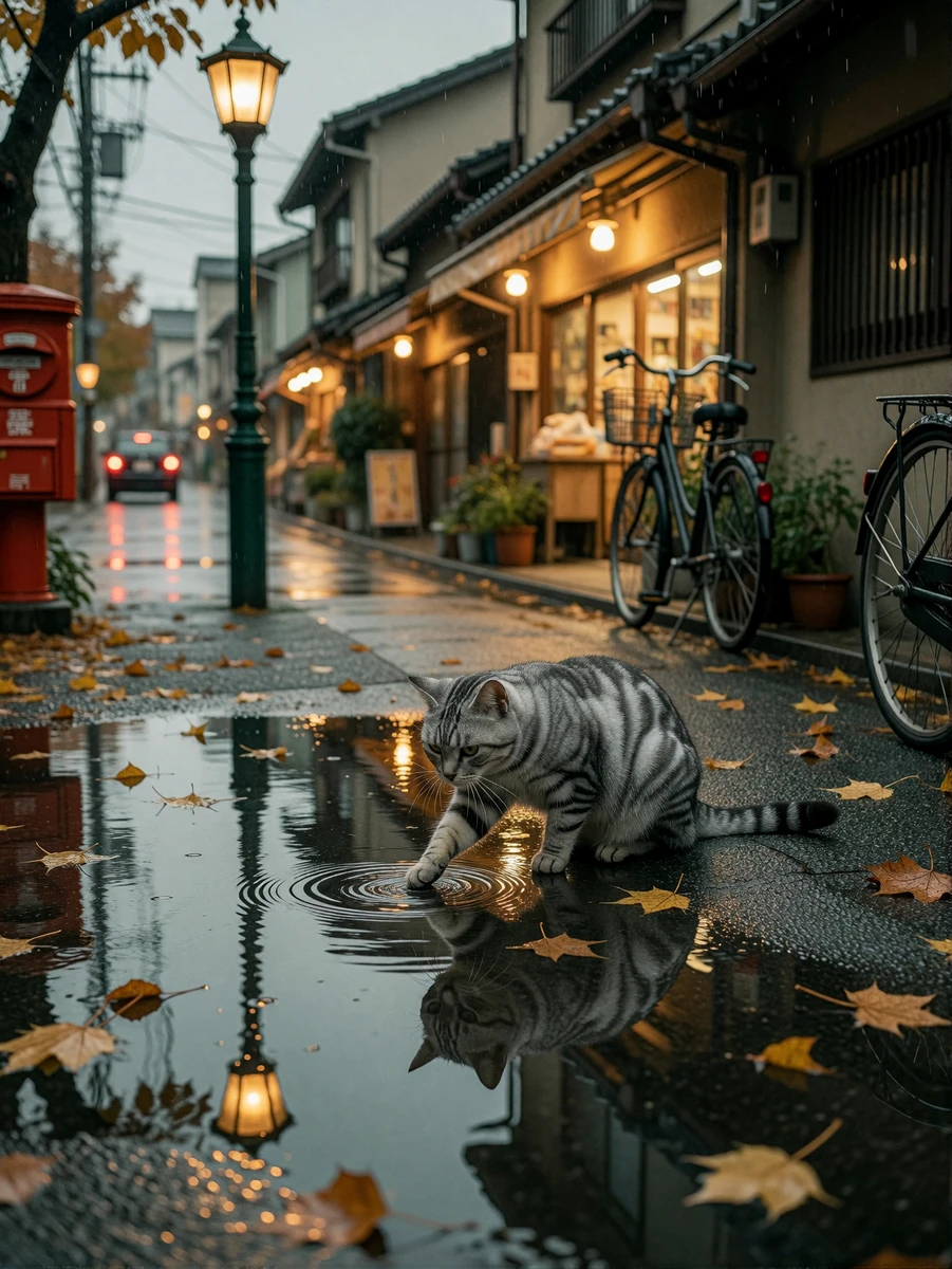 Rainy Street Cat