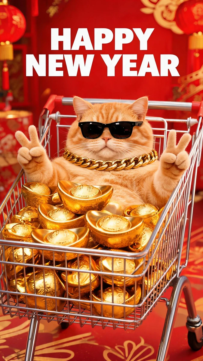 Cool New Year Cat