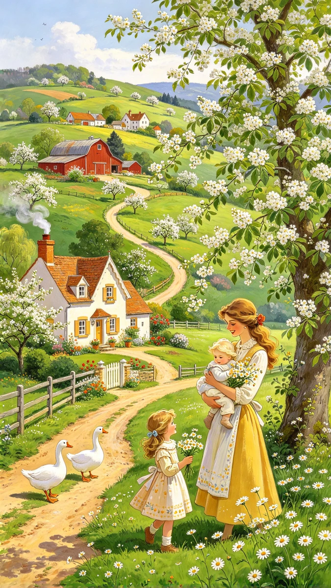 Pastoral Spring Countryside