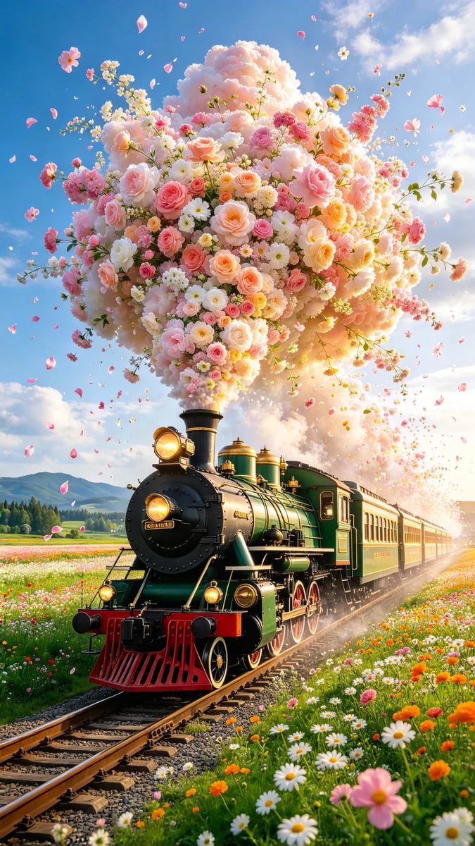 Floral Steam Train