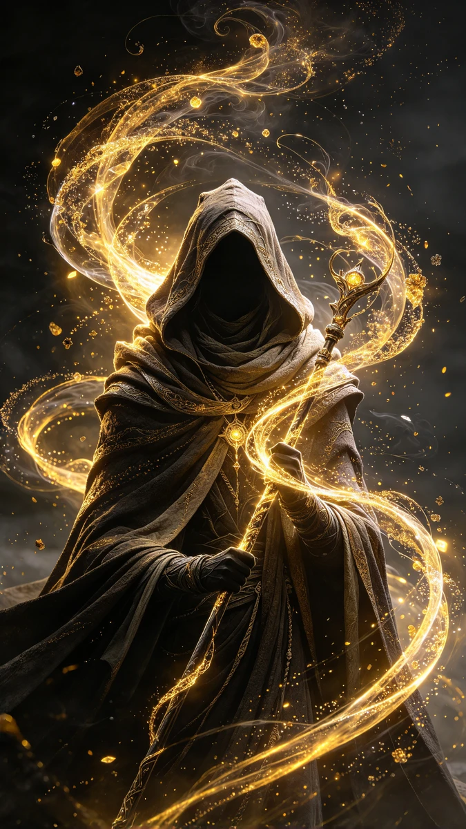 Hooded Golden Sorcerer