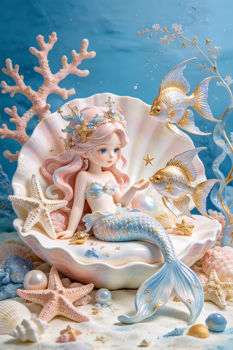 Ceramic Mermaid Sculpture