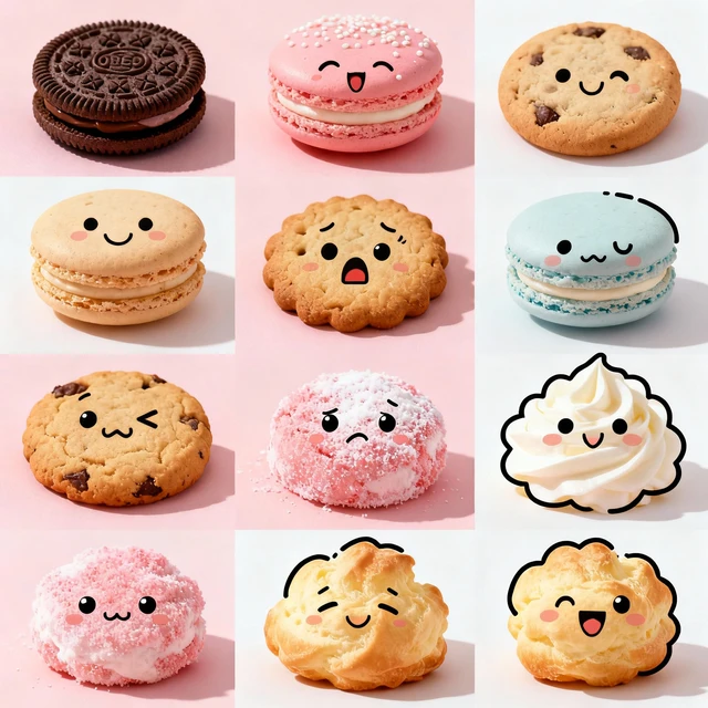 Kawaii Pastry Faces
