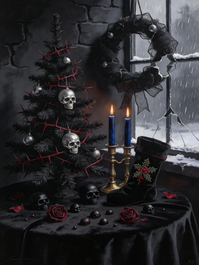Gothic Christmas Still Life