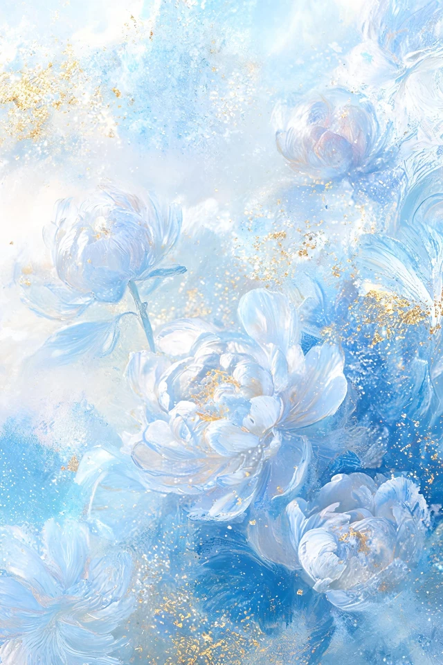 Abstract Blue Peony