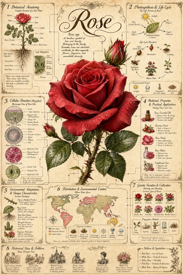 Rose Botanical Infographic