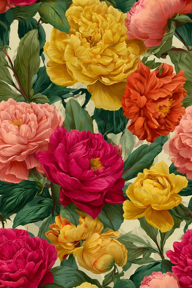 Embossed Tropical Blooms