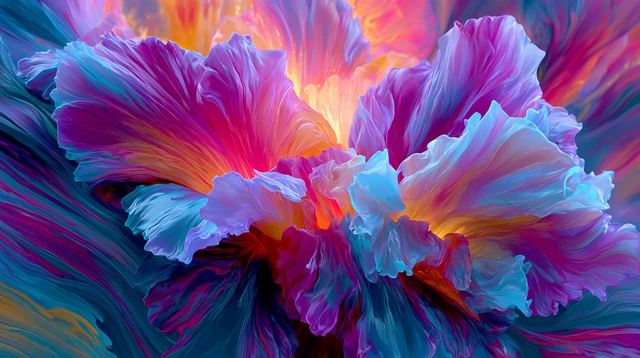 Neon Fluid Explosion