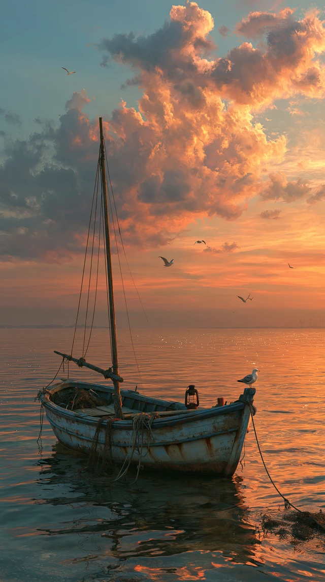 Sunset Fishing Boat