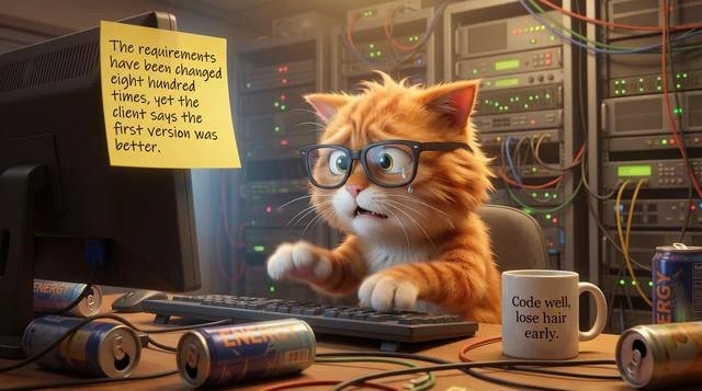 Stressed Programmer Cat