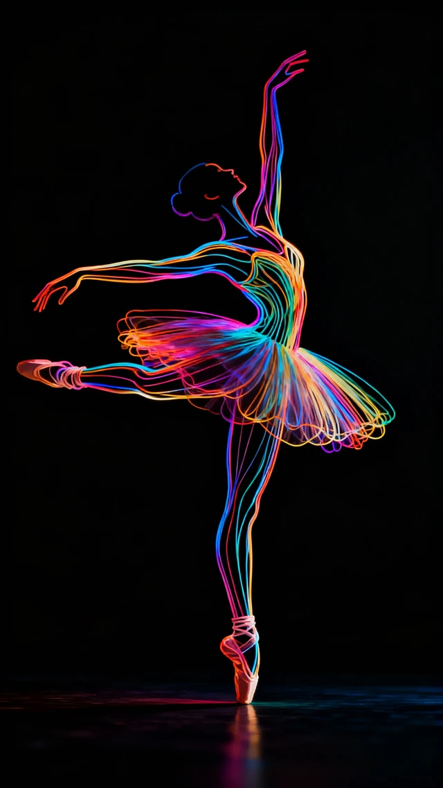 Glowing Ballerina Silhouette