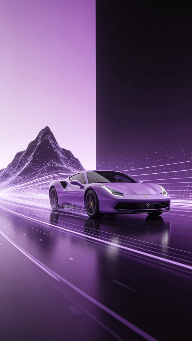 Futuristic Purple Ferrari