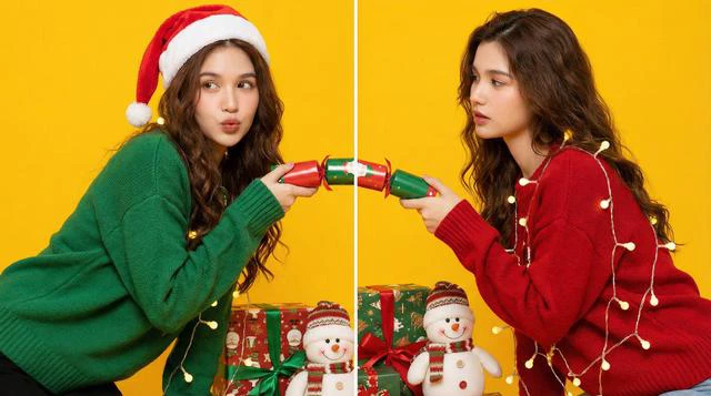 Christmas Twin Portrait