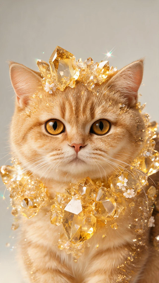 Citrine Crystal Cat