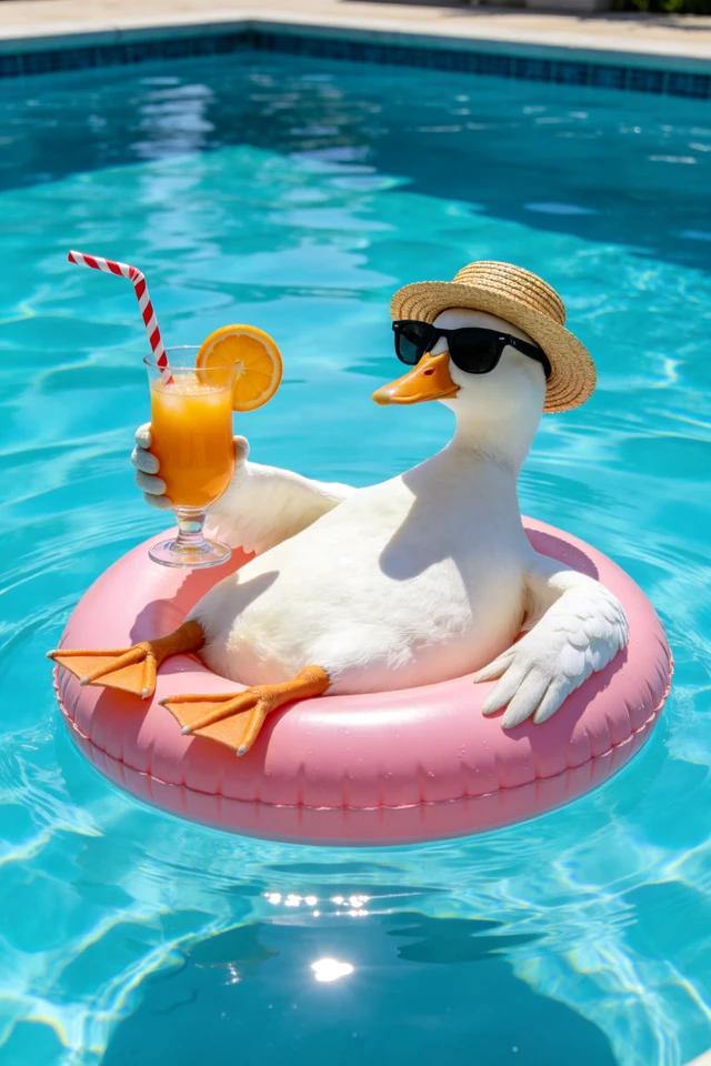 Vacationing Pool Duck