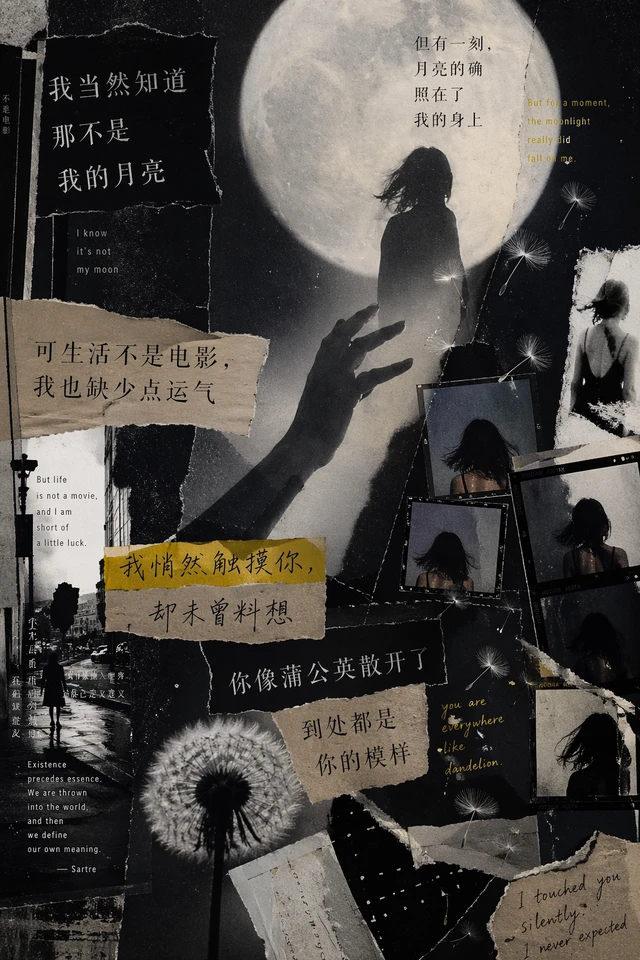 Moonlight Dandelion Collage