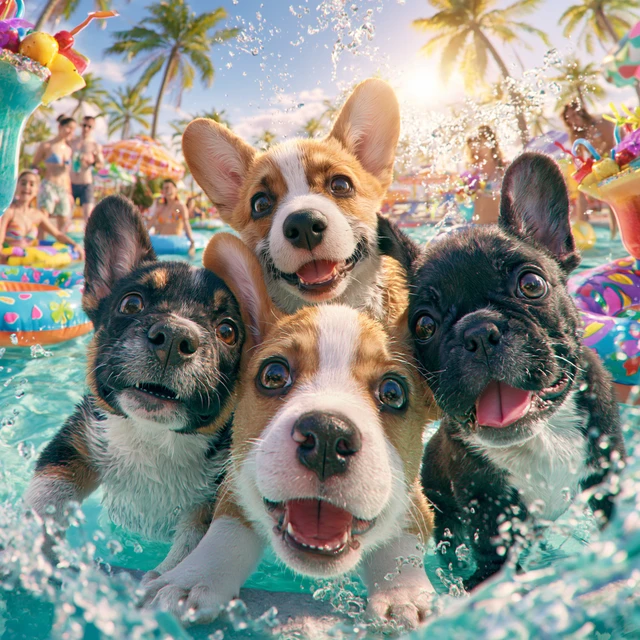 Poolside Puppy Selfie
