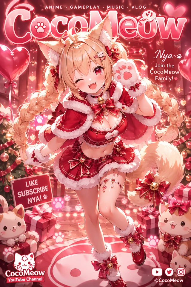 Festive Anime Catgirl