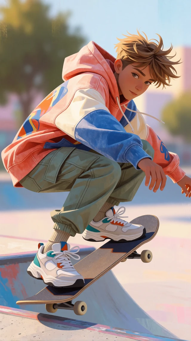 Mid-Air Skater Boy
