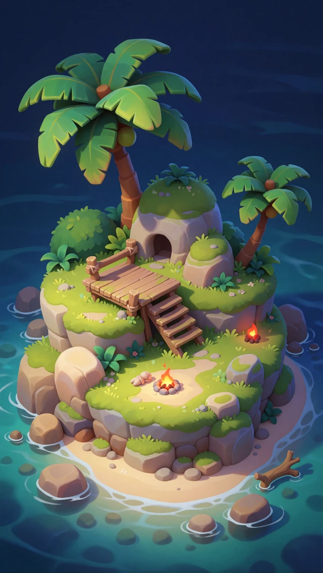 Stylized Tropical Island