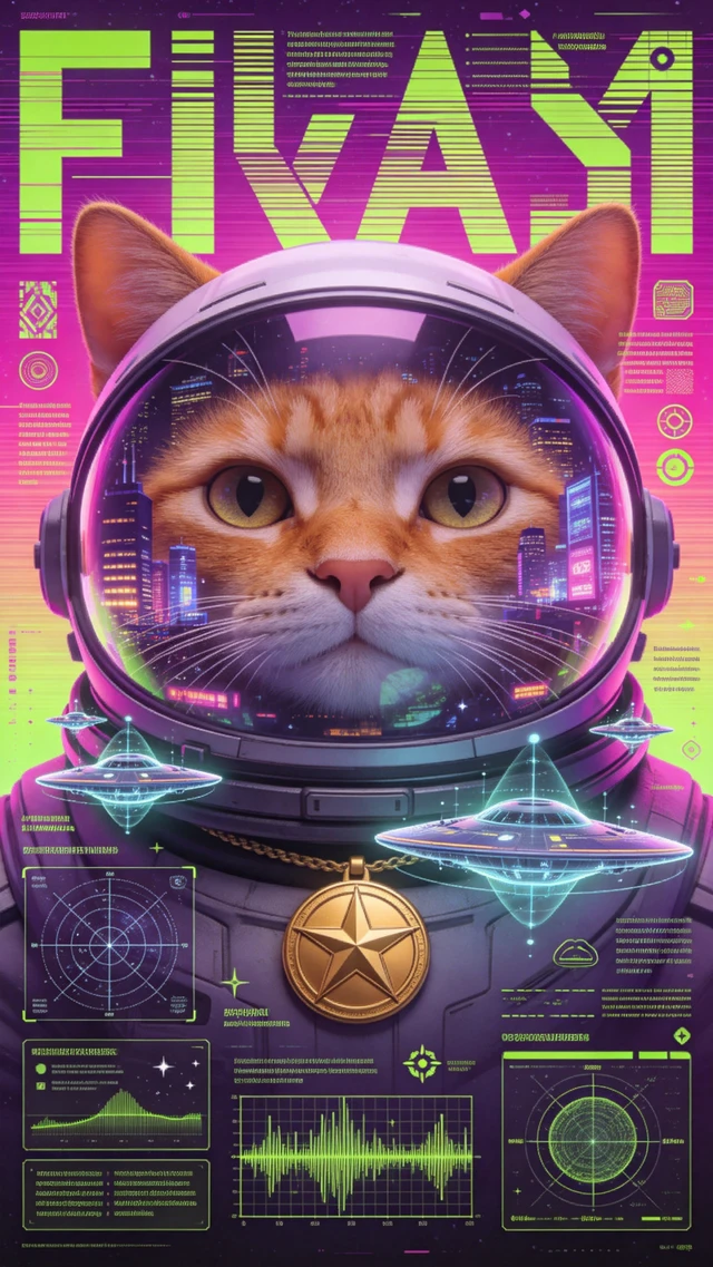 Cyberpunk Astronaut Cat