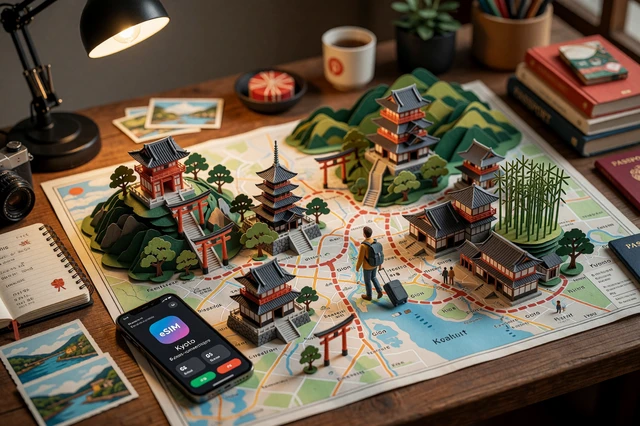 Kyoto Travel Map Diorama