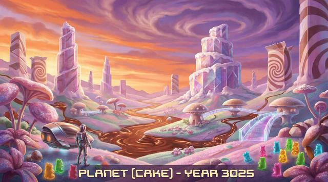 Futuristic Cake Planet