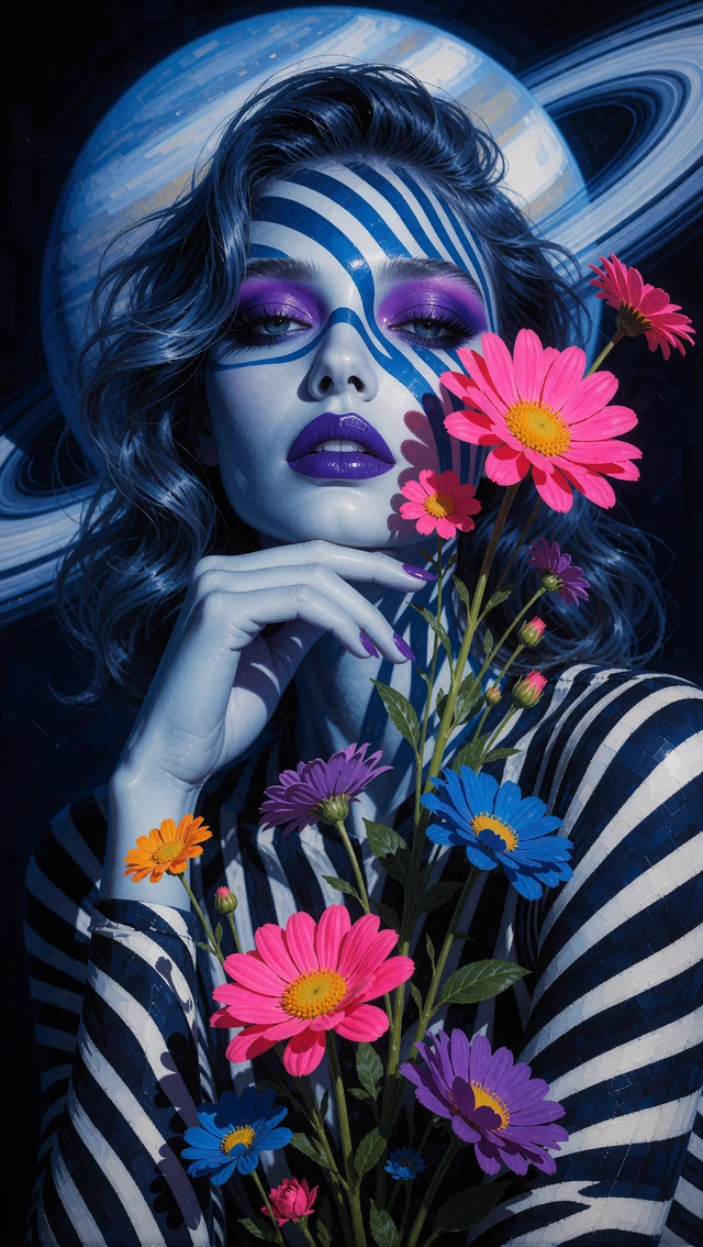 Cosmic Floral Portrait