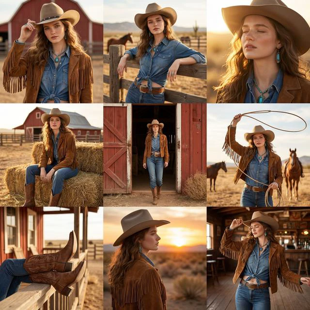 Western Cowgirl Collage