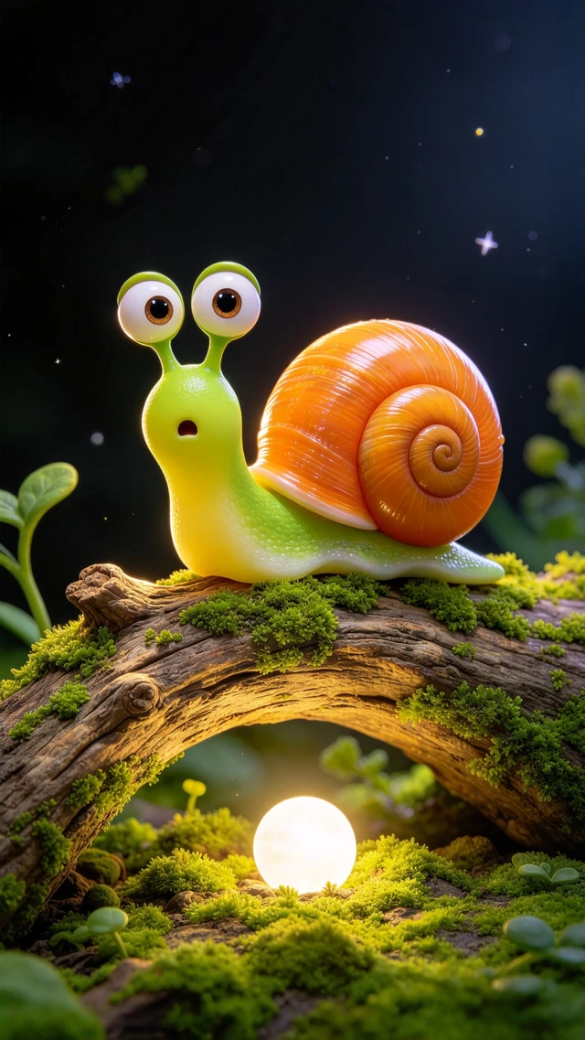 Curious Cartoon Snail