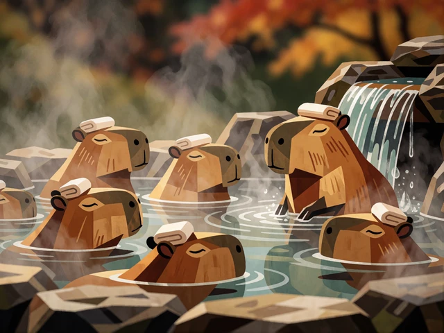 Capybaras In Hot Spring