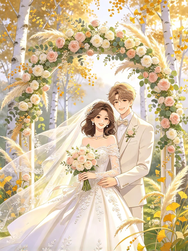 Autumn Wedding Couple