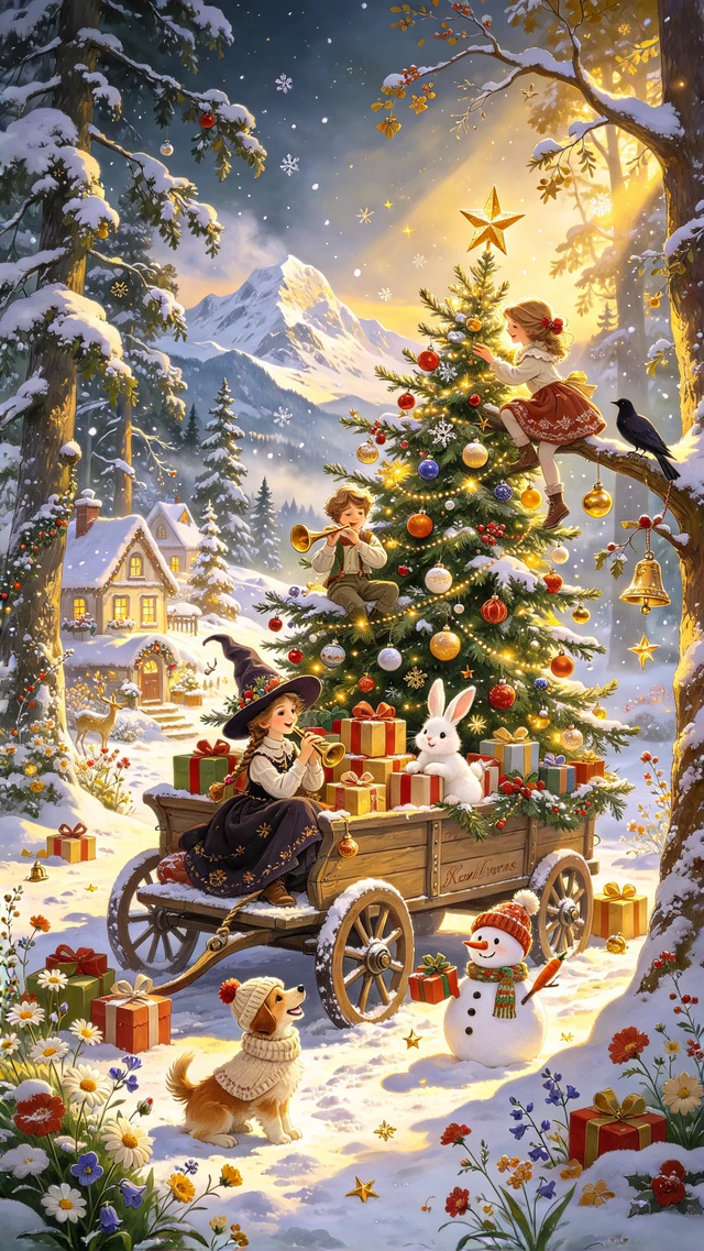 Whimsical Christmas Forest