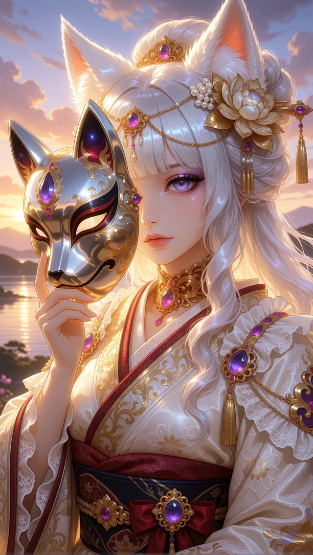 Silver Kitsune Maiden