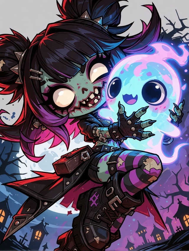 Kawaii Zombie And Ghost