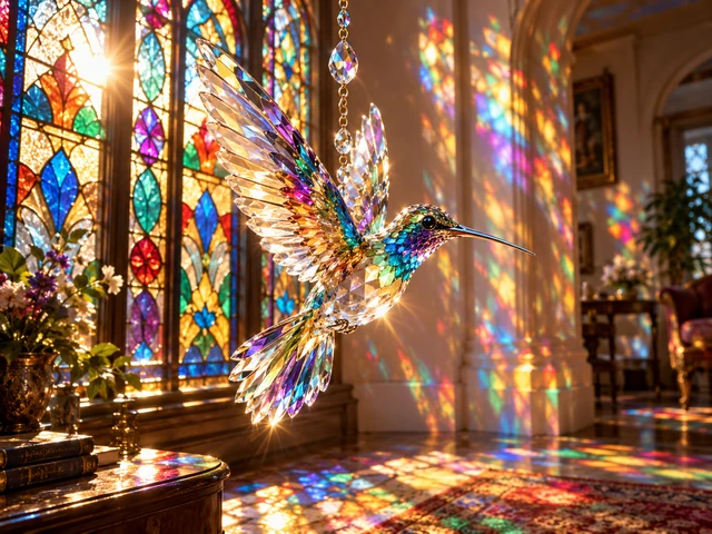 Crystal Hummingbird Sculpture