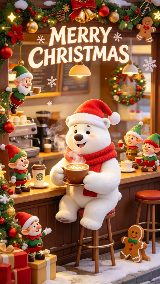 Christmas Polar Bear Cafe